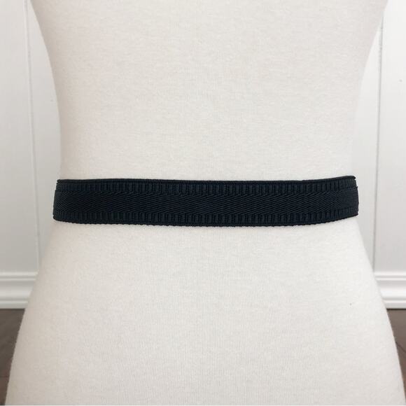 Vintage Accessocraft NYC Stretch Belt Antiqued Silver Tone Detail Formal Black - Picture 6 of 13